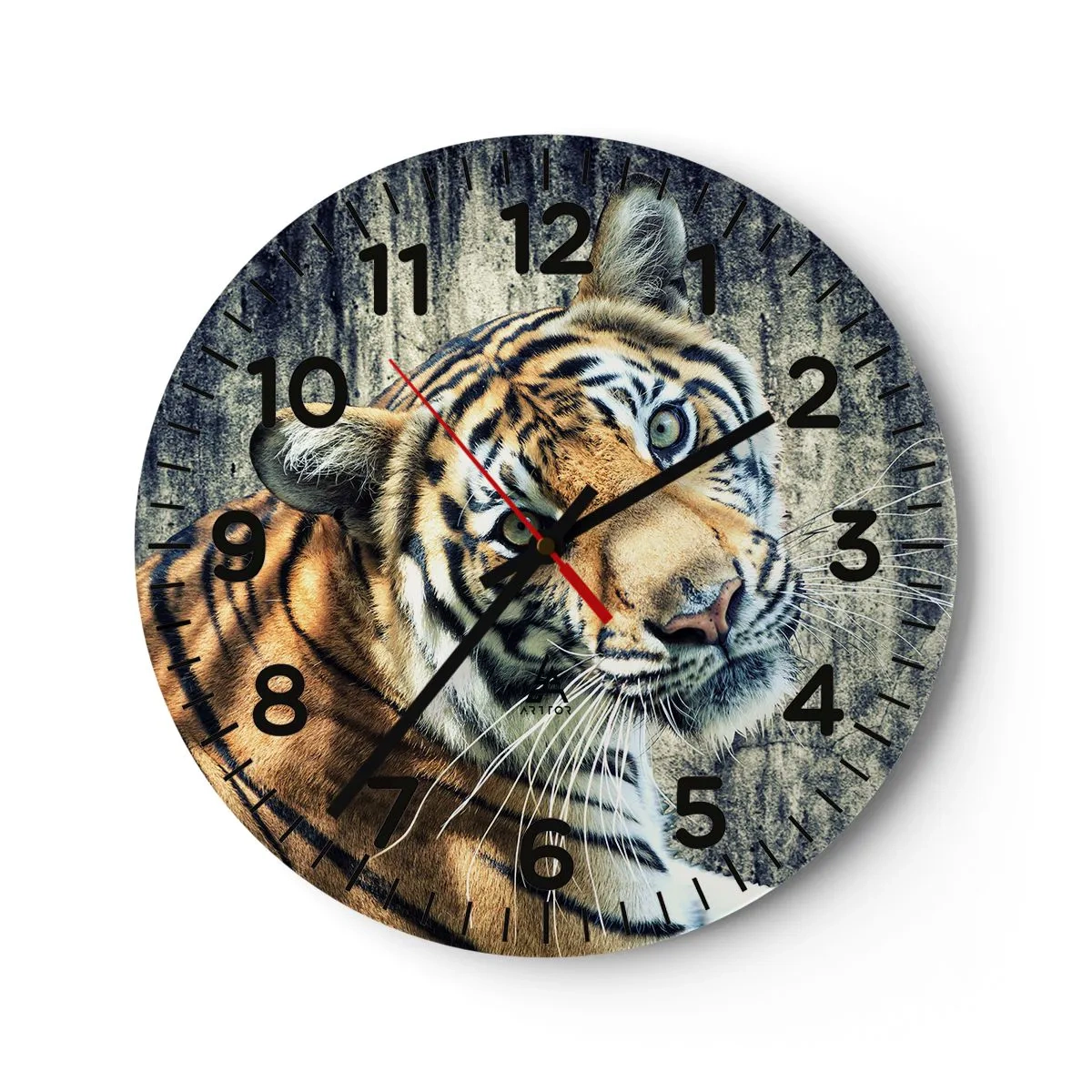 Wall clock - Clock on glass - Portrait in Rays of Light - 40x40 cm