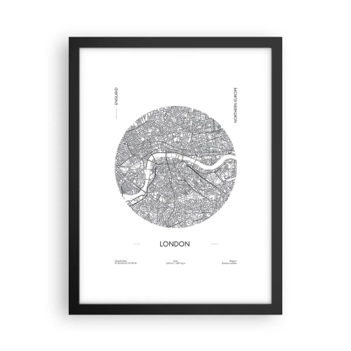 Poster in black frame - Anatomy of London - 30x40 cm