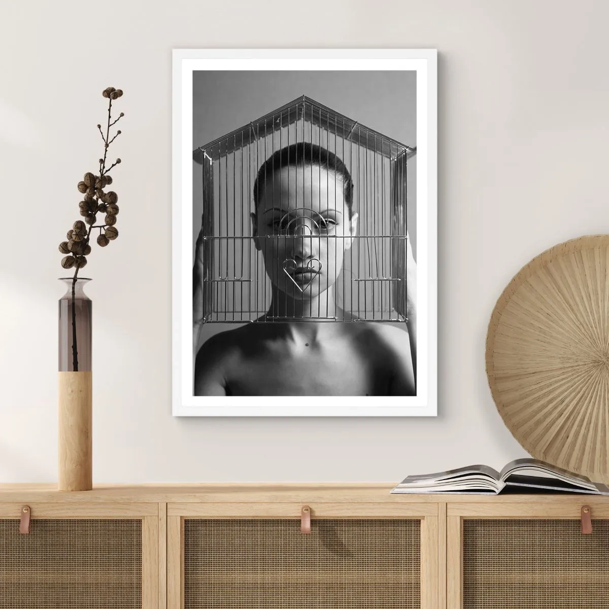 Poster in white frmae - A Bit Surrealistic Portrat - 40x50 cm