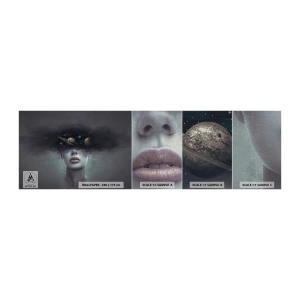 Photo Wallpaper Sample Premium Canvas - And Planets are Revolving… - Abstraction, Woman's Face, Cosmos - 100x30 cm