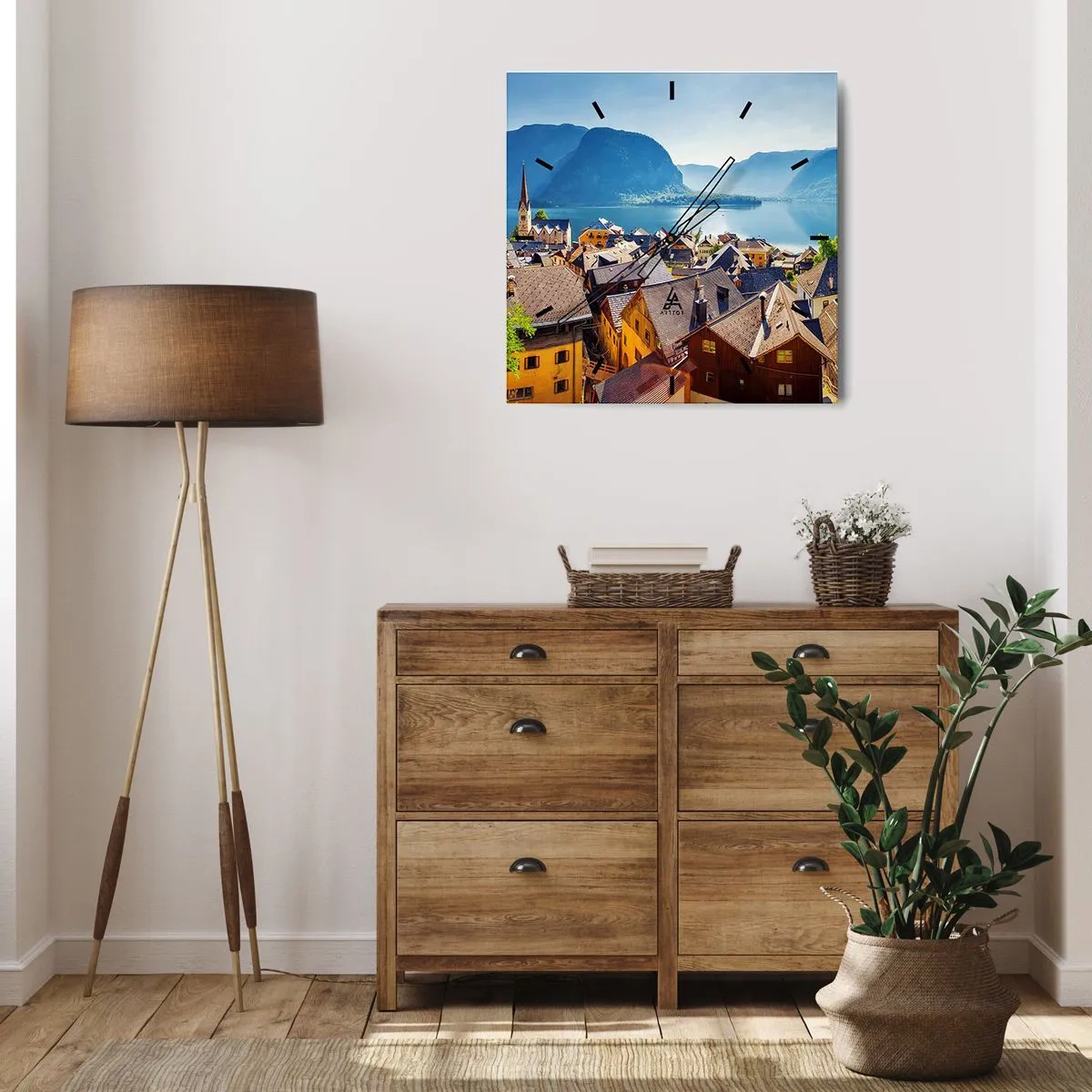 Wall clock - Clock on glass - It Couldn't be More Picturesque - 30x30 cm