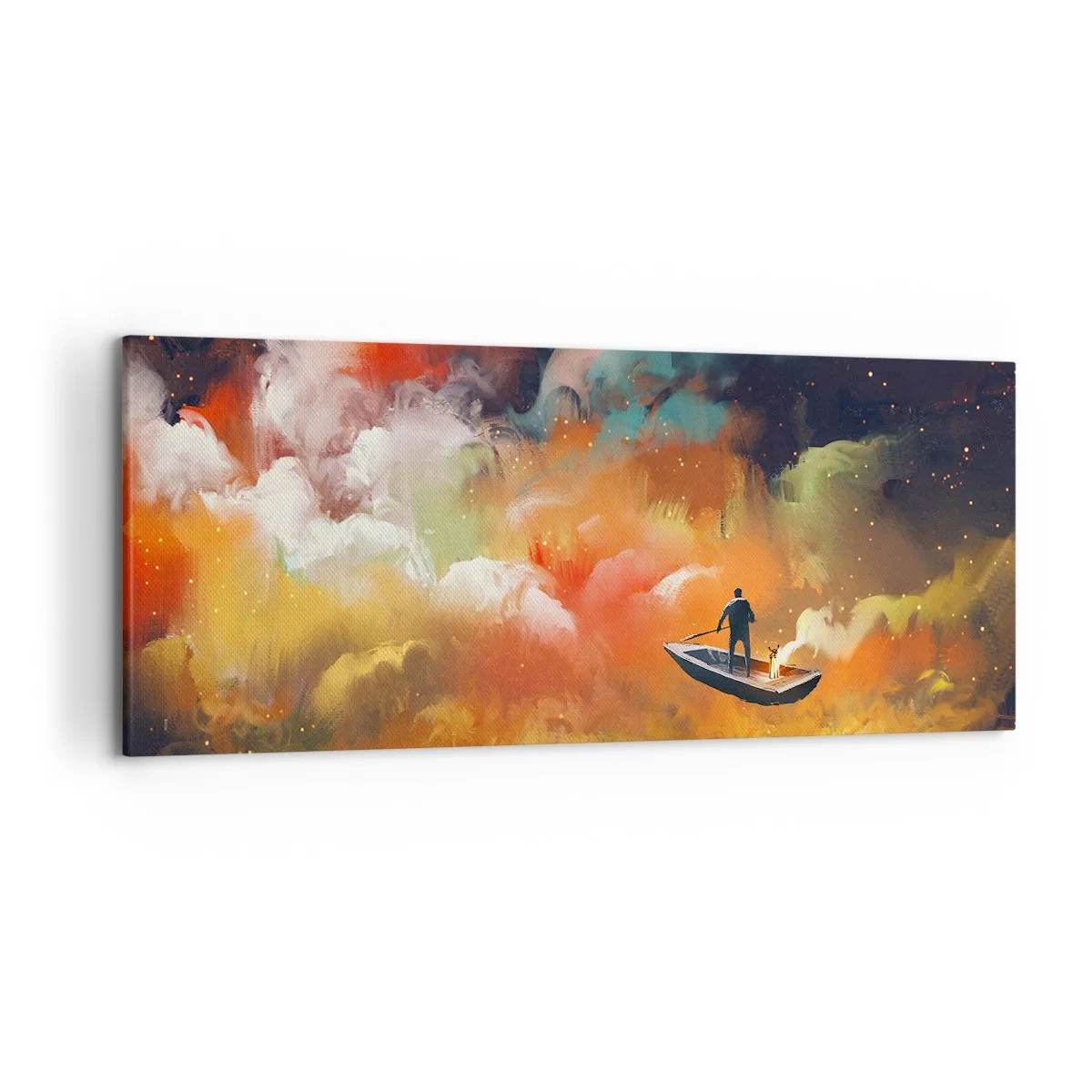 Canvas picture - Through the Galaxy in a Boat - 120x50 cm