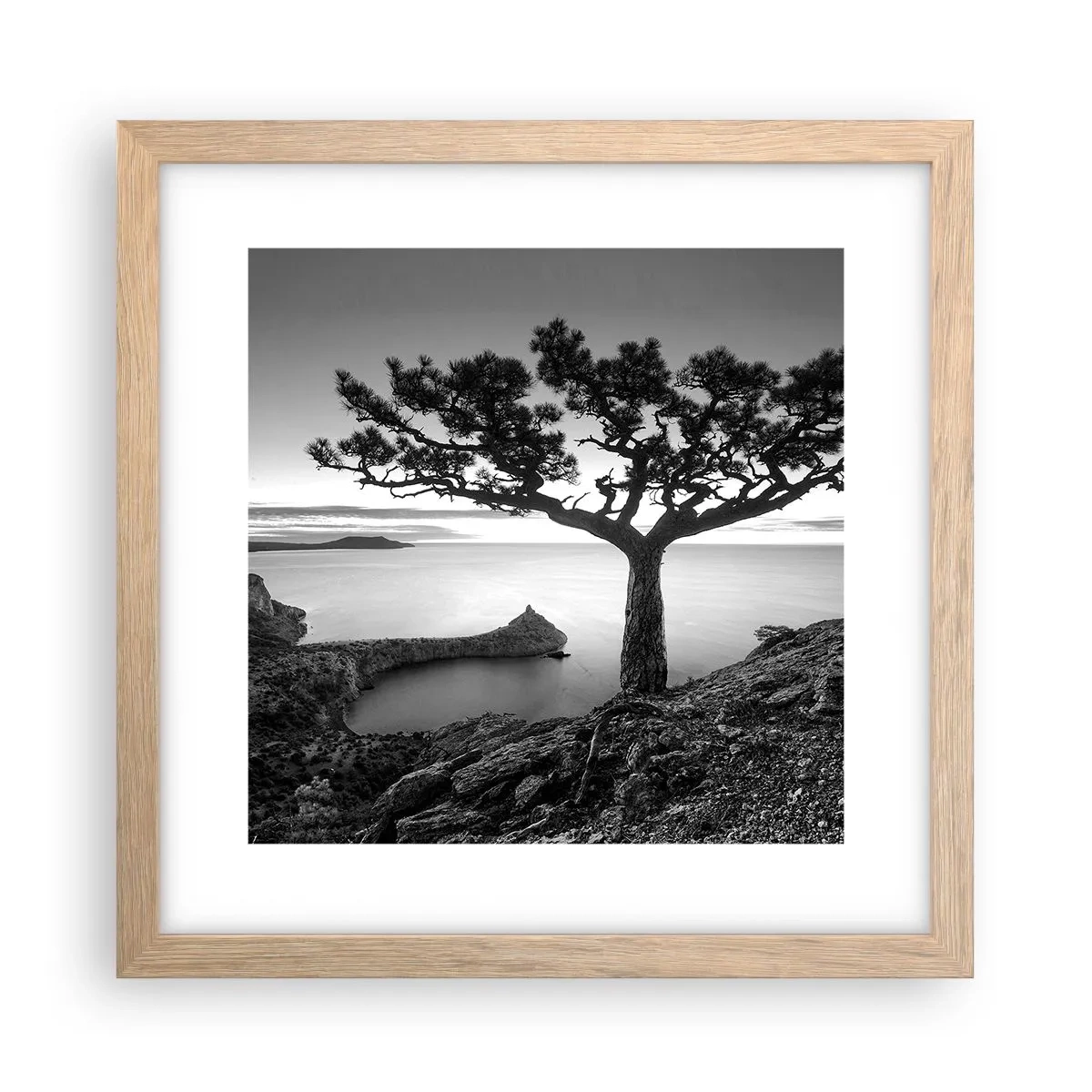Poster in light oak frame - Quiet All Around - 30x30 cm