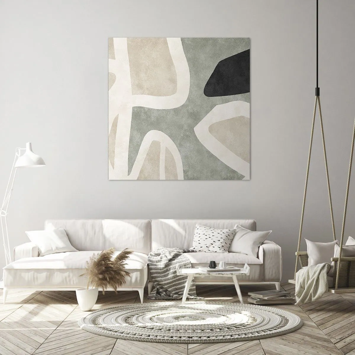 Canvas picture - Composition with a Black Motif - 40x40 cm