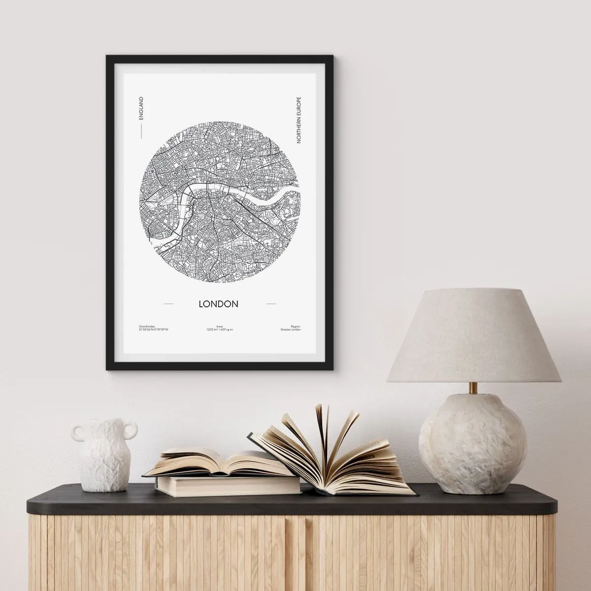 Poster in black frame - Anatomy of London - 30x40 cm