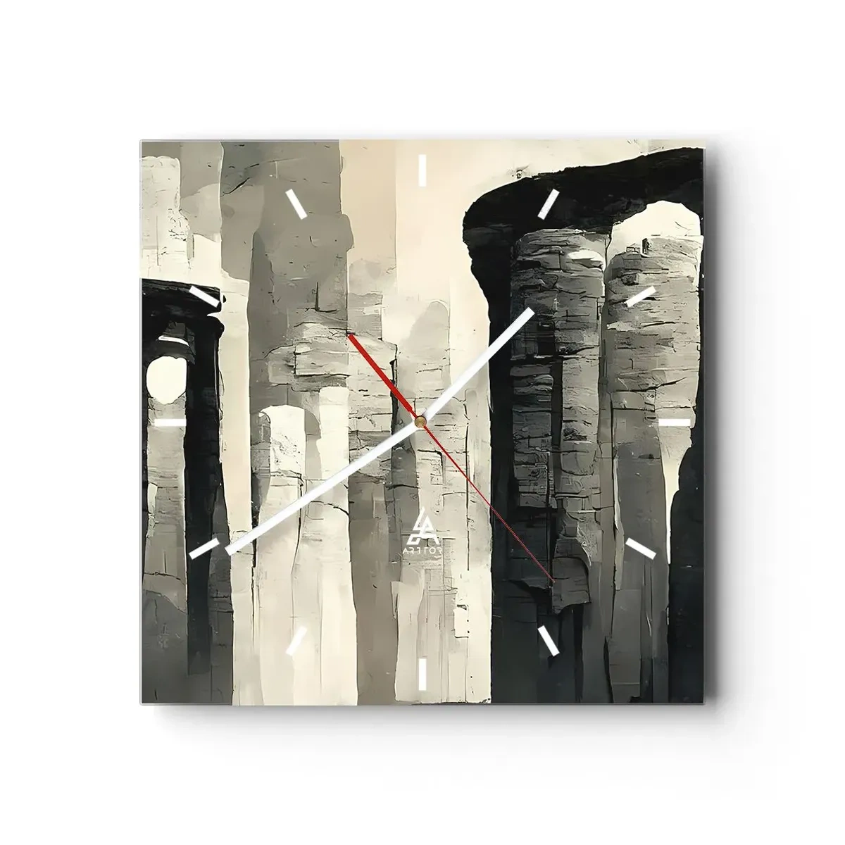 Wall clock - Clock on glass - Majesty of Antiquity - 30x30 cm