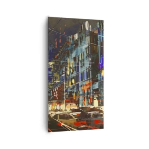 Canvas picture - Evening Street Bustle - 65x120 cm