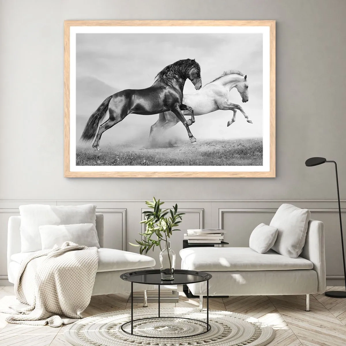 Poster in light oak frame - Angels and Demons - 40x30 cm