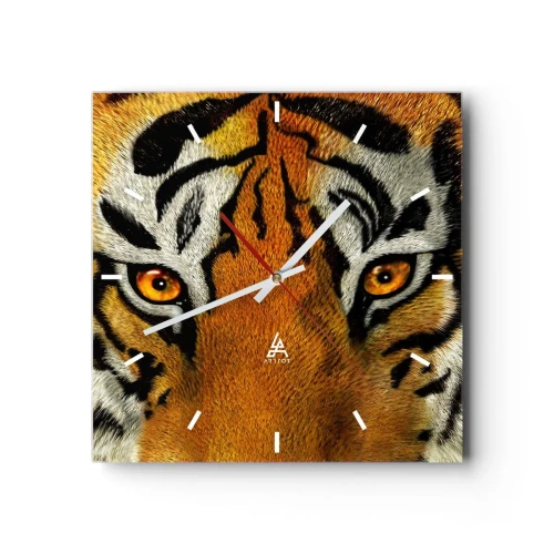 Wall clock - Clock on glass - Fearsome and Beautiful - 30x30 cm