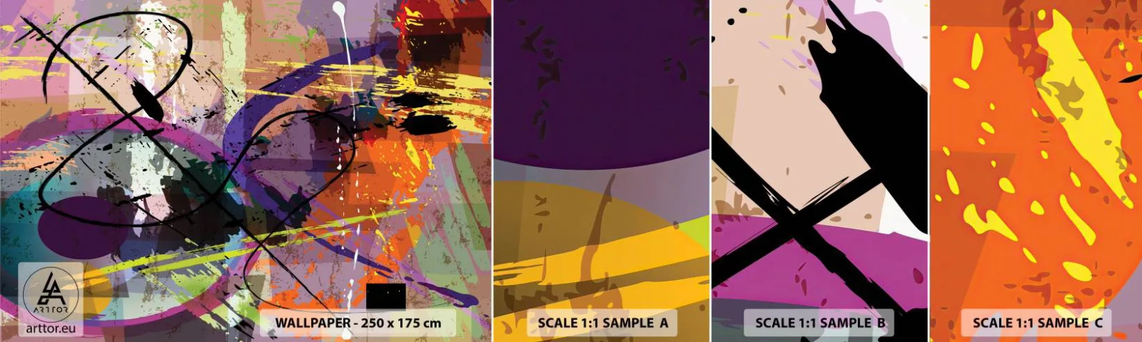 Photo Wallpaper Sample Standard Eco - Straight Ahead or Around - Abstraction, Piece, Modern Pattern - 100x30 cm