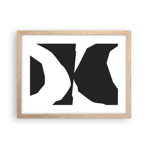 Poster in light oak frame - Positive - Negative - 40x30 cm