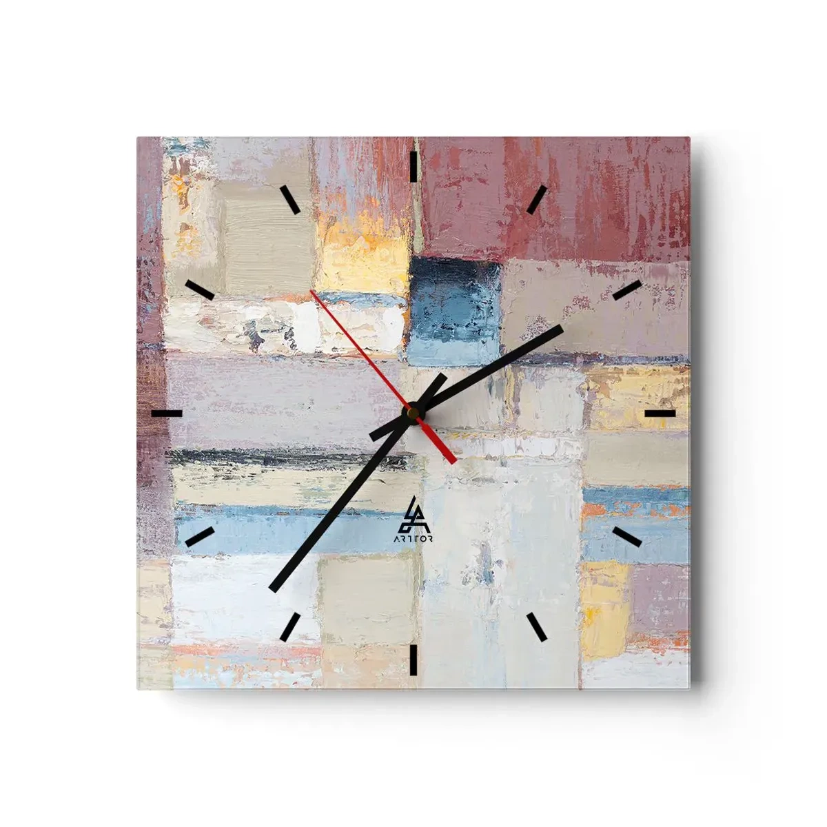 Wall clock - Clock on glass - Calm of Geometry - 30x30 cm