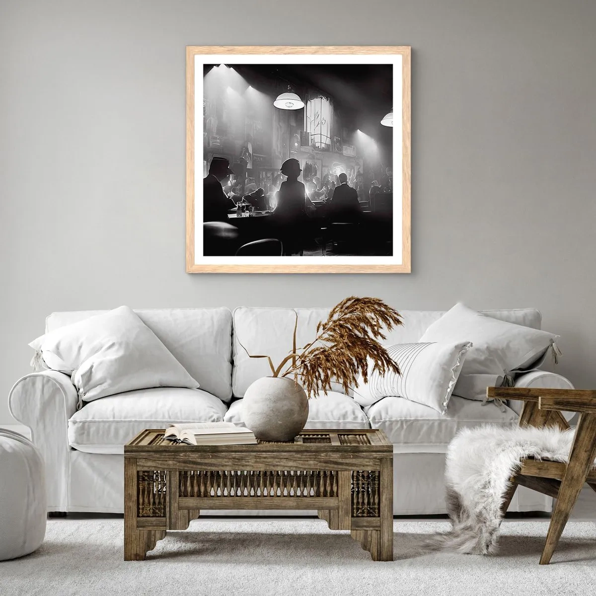 Poster in light oak frame - In Jazz Ambiance - 30x30 cm