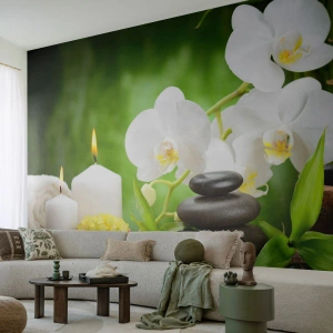 Photo Wallpaper Premium Sand - Fragrant, Flowery, Delicate Touch - Flowers, Orchid, Orchid - 200x140 cm