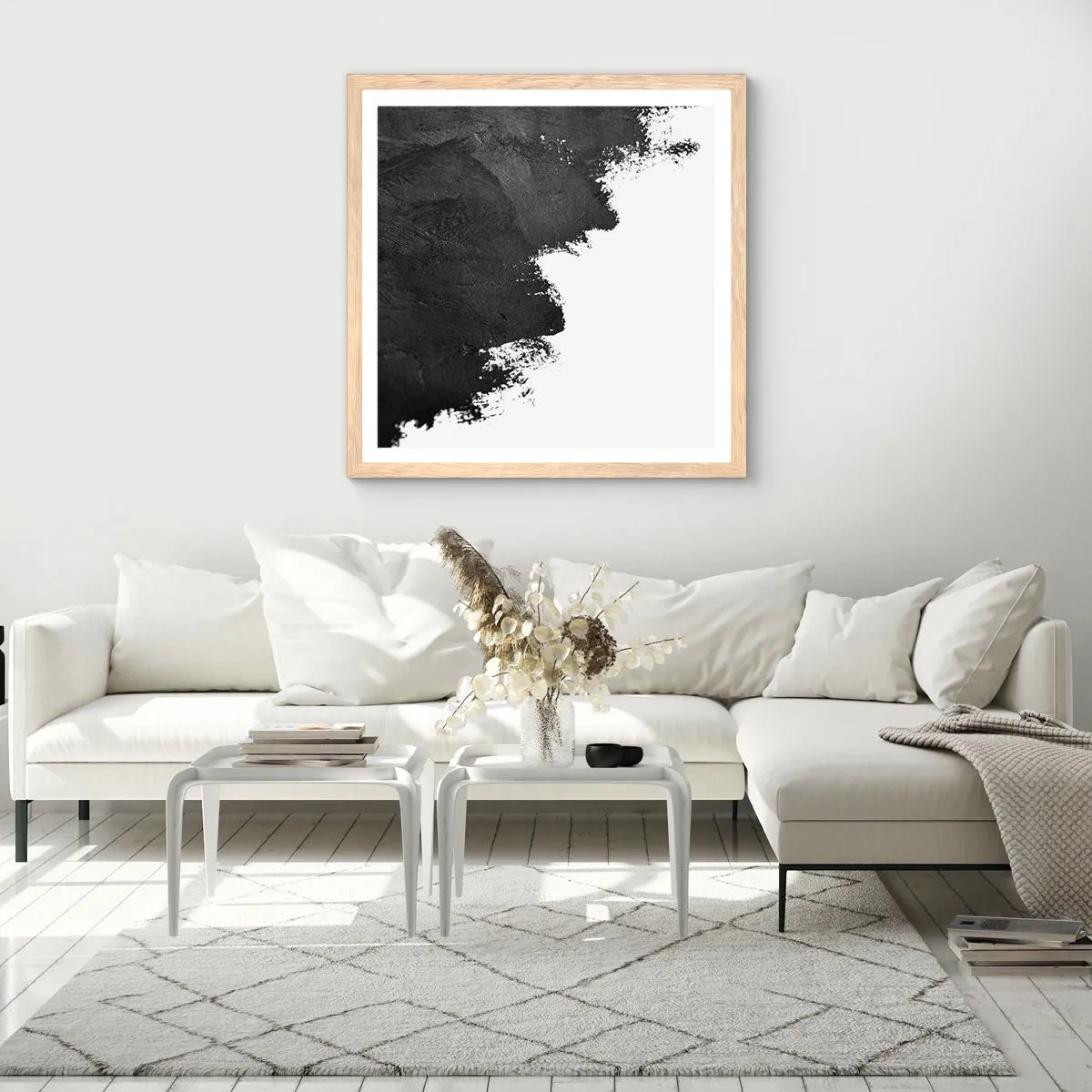 Poster in light oak frame - Elements: Earth - 60x60 cm