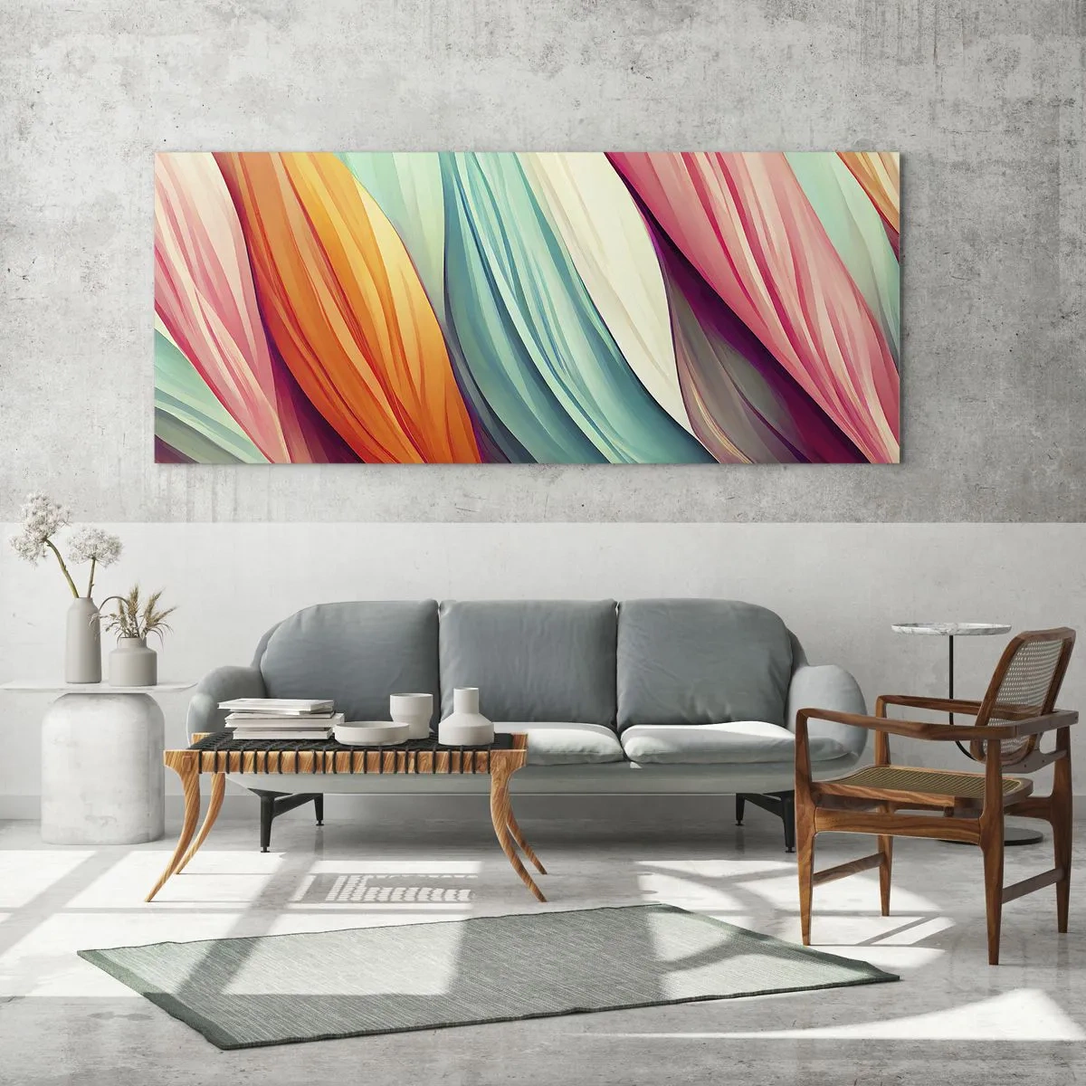 Glass picture - Rainbow Knot - 100x40 cm