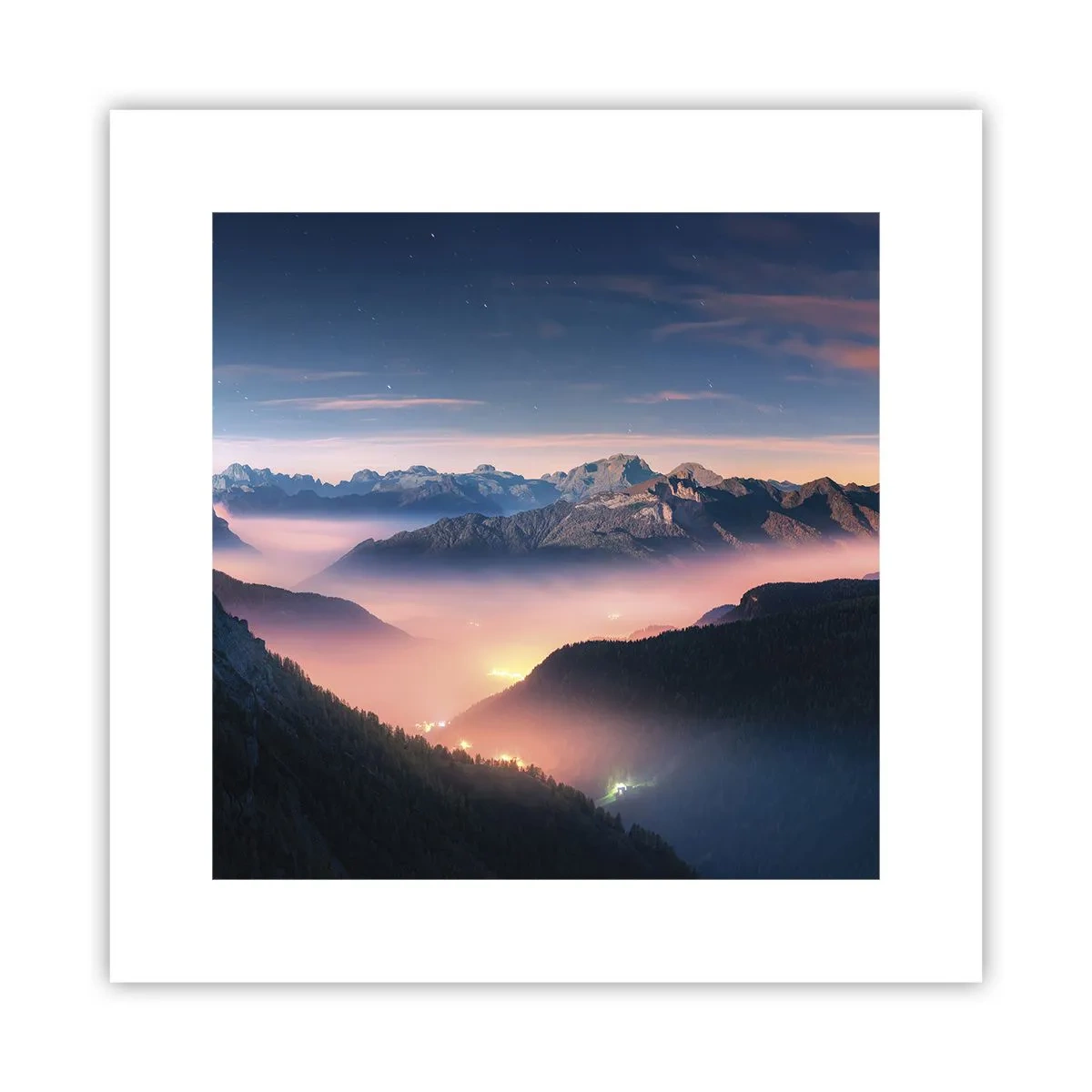 Poster - Light in the Valleys - 30x30 cm
