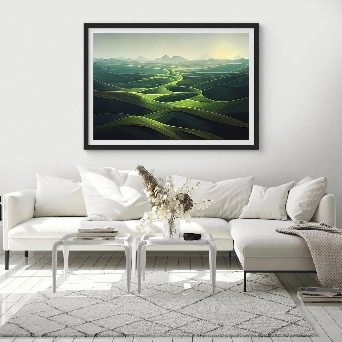 Poster in black frame - In Green Valleys - 100x70 cm