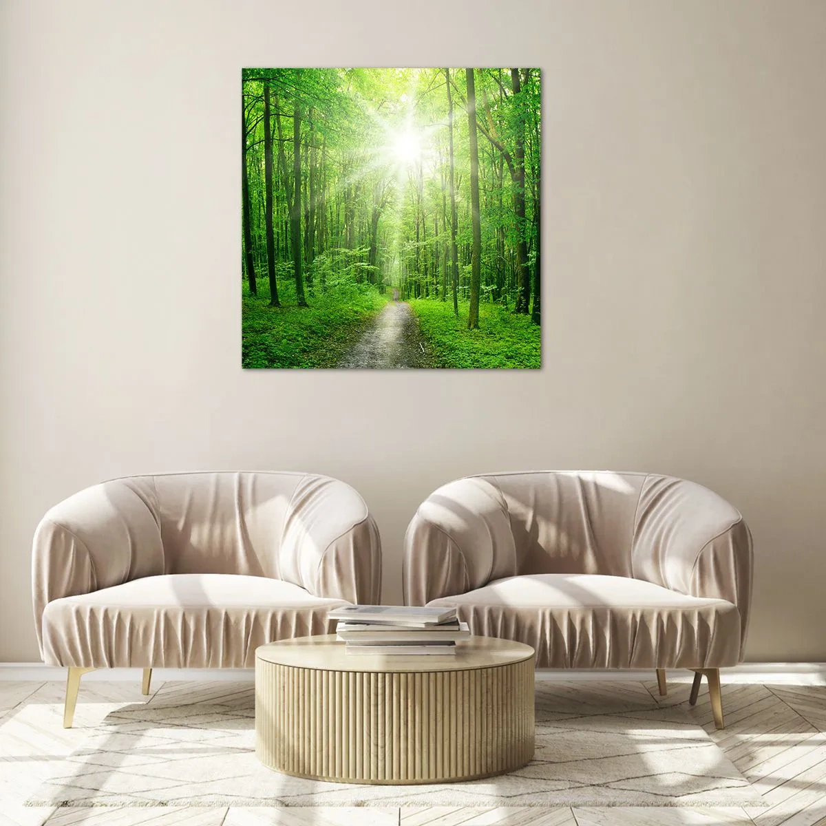 Glass picture - Green Cathedral - 70x70 cm