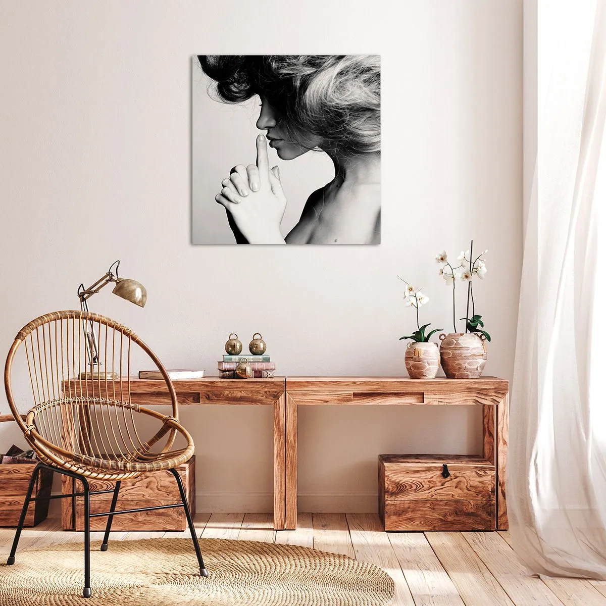 Canvas picture - Listening to Herself - 40x40 cm