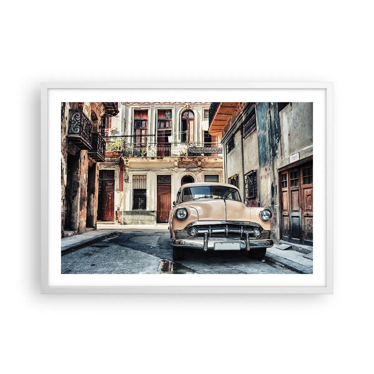 Poster in white frmae - Siesta in Havana - 70x50 cm