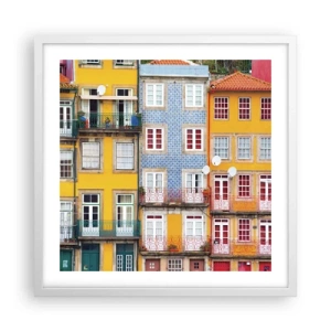 Poster in white frmae - Colours of Old Town - 50x50 cm