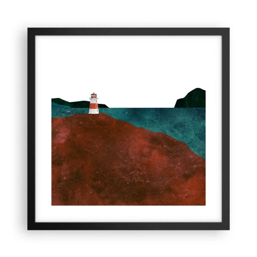 Poster in black frame - Gazing at the Sea - 40x40 cm
