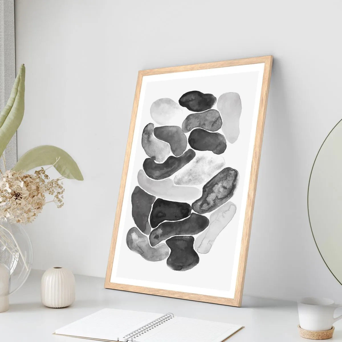 Poster in light oak frame - Stone Abstract - 30x40 cm