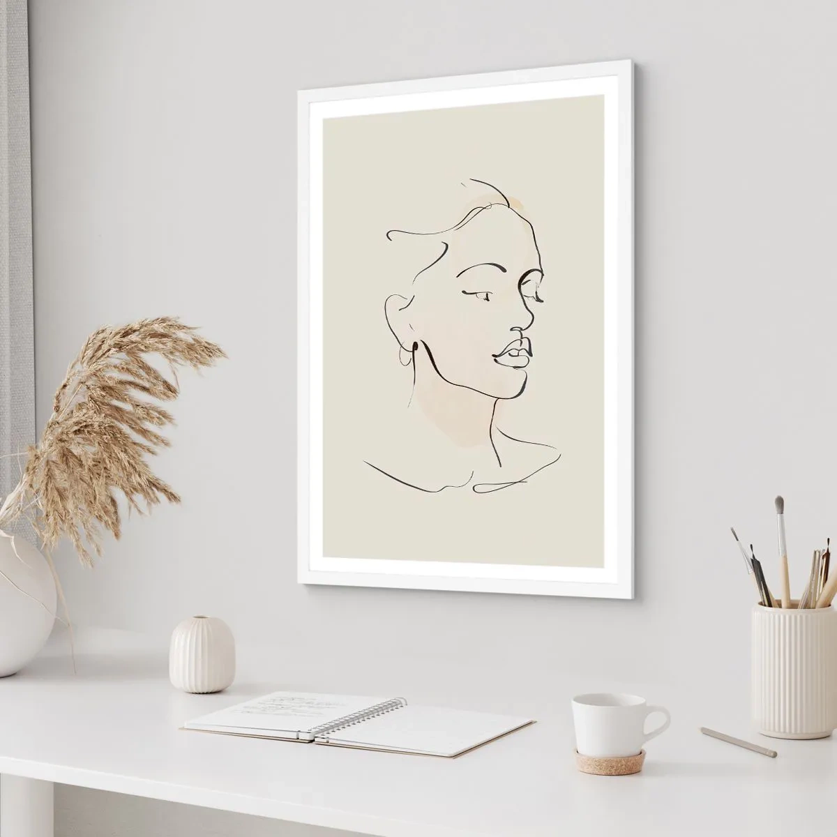 Poster in white frmae - With a Decisive Line - 30x40 cm