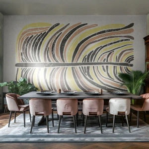 Photo Wallpaper Premium Sand - Abstract: Life to the Full - Boho, Minimalism, Pastel - 200x140 cm