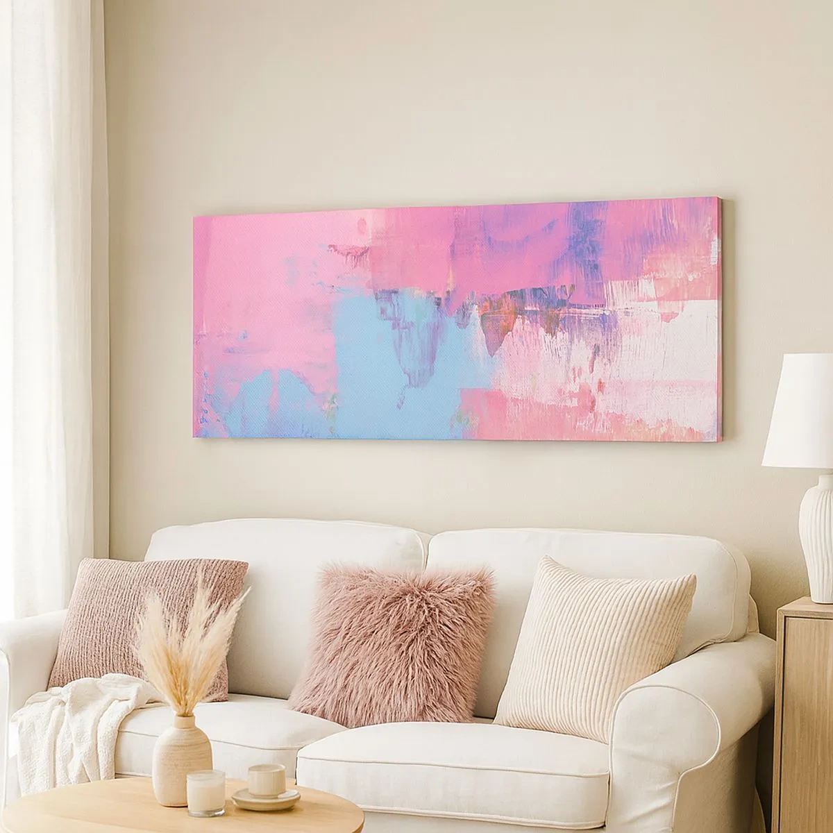 Canvas picture - Pink, Blue and a Pinch of Light - 100x40 cm