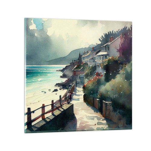 Glass picture - Mediterranean Town - 50x50 cm