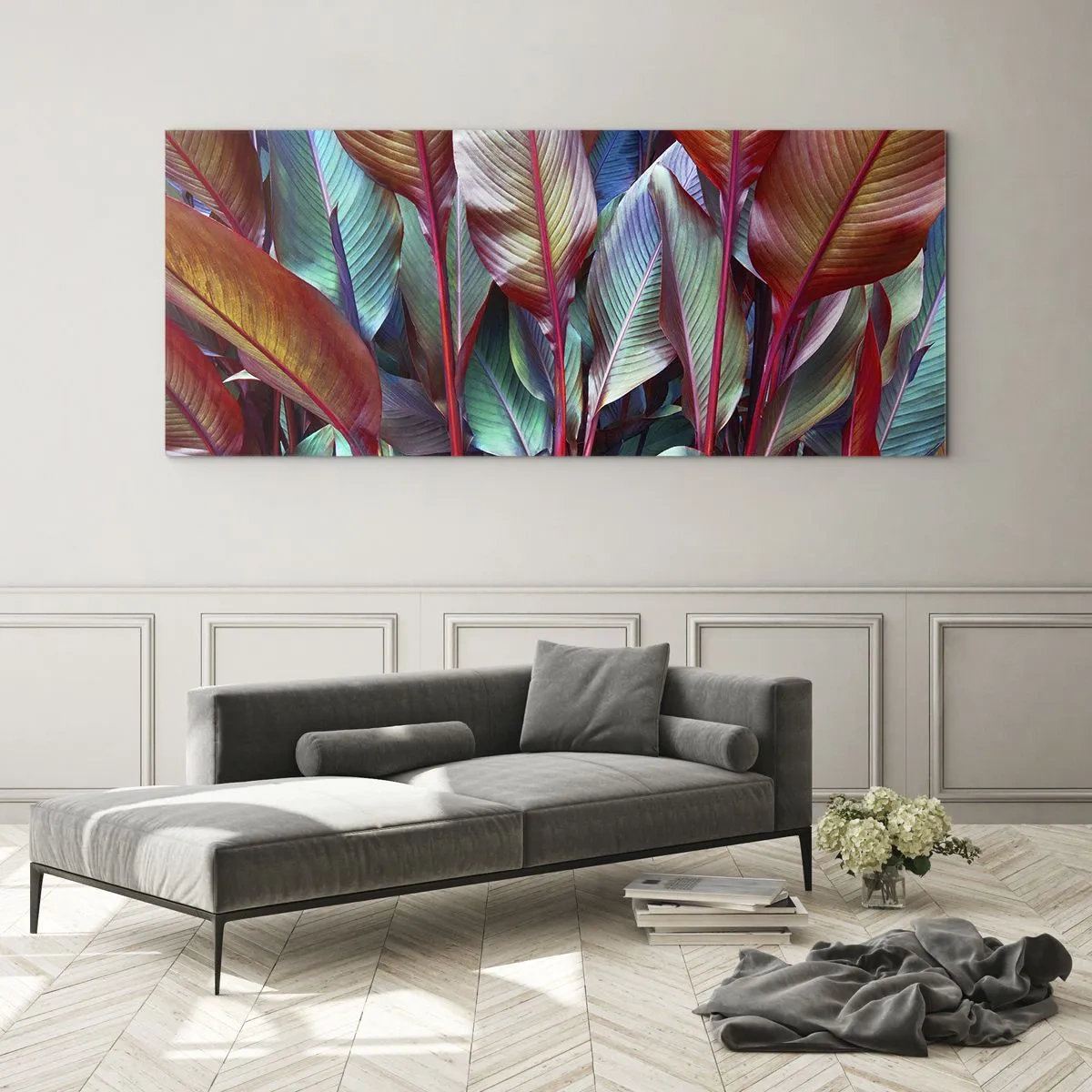 Glass picture - Colourful Thicket - 140x50 cm