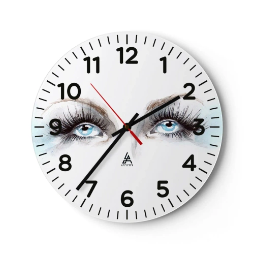 Wall clock - Clock on glass - Eyes ofaAn Angel? - 40x40 cm