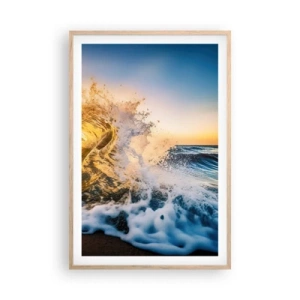 Poster in light oak frame - Playing with Sand - 61x91 cm