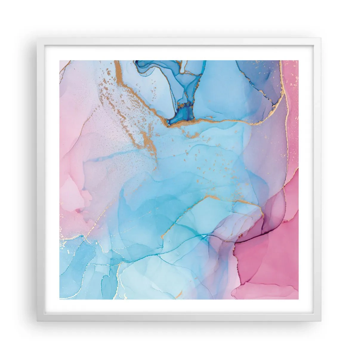 Poster in white frmae - Encounter and Permeation - 60x60 cm