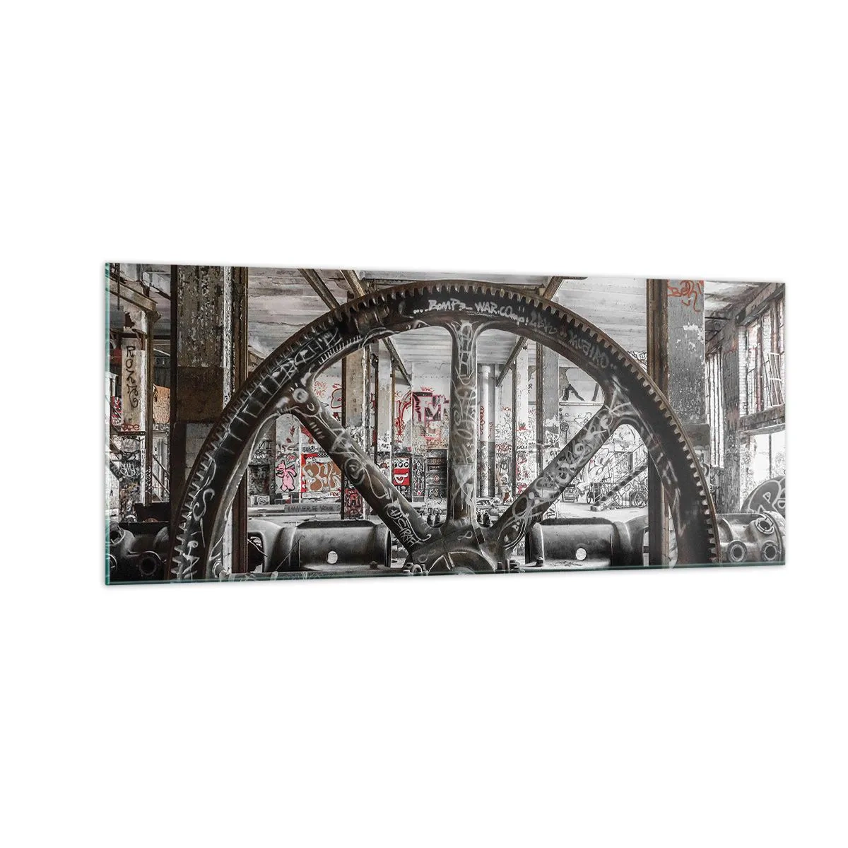 Glass picture - Secret Life of a Factory - 100x40 cm