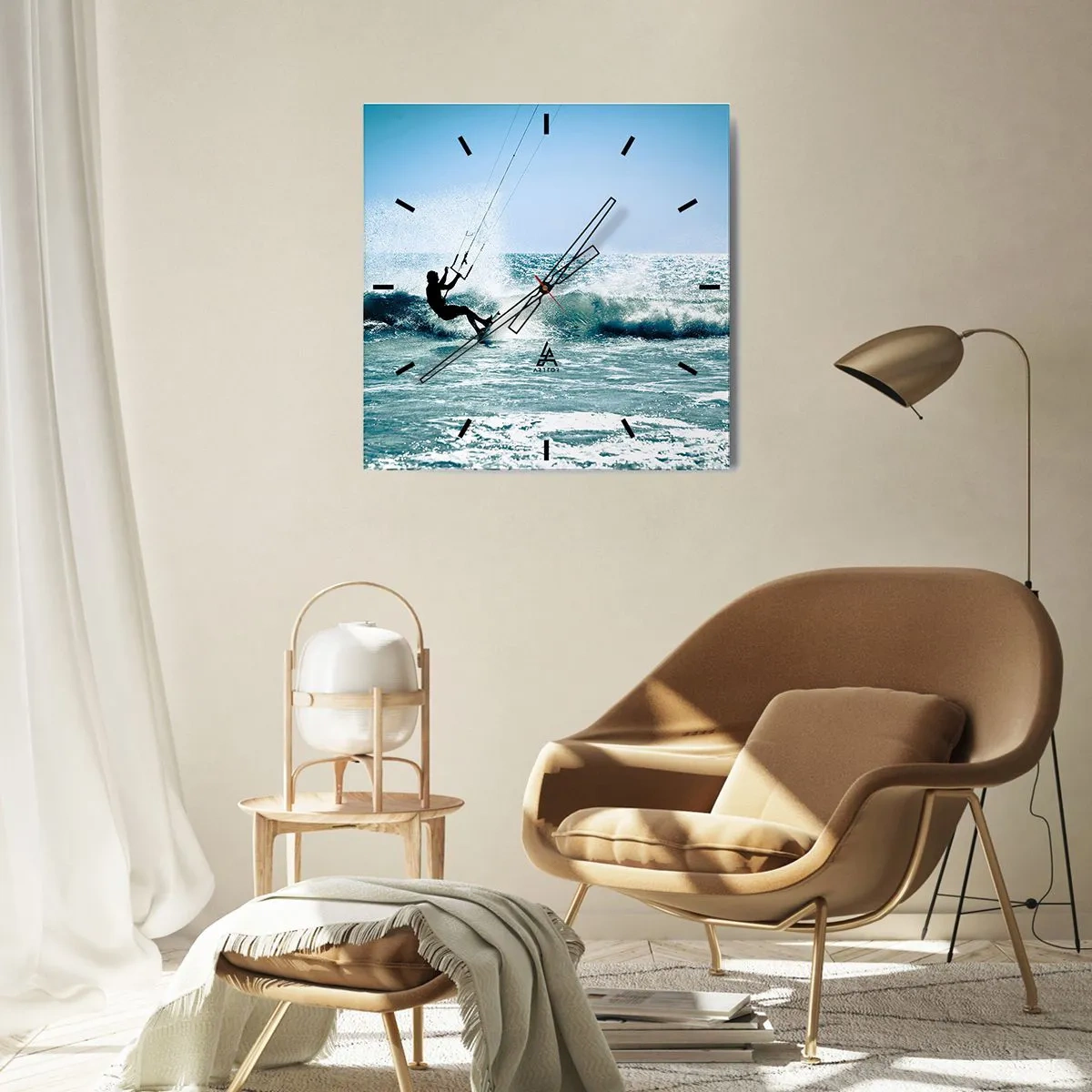 Wall clock - Clock on glass - Let You Be Carried Away - 40x40 cm