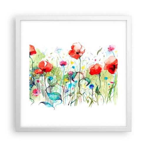 Poster in white frmae - Meadow in May - 40x40 cm
