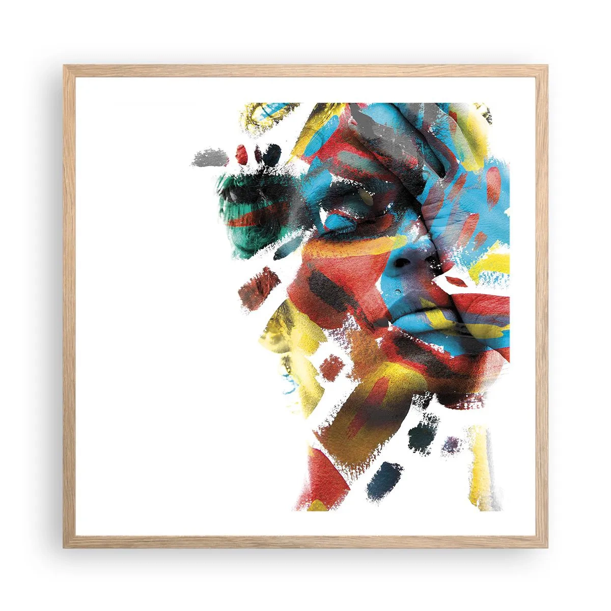 Poster in light oak frame - Colourful Personality - 60x60 cm