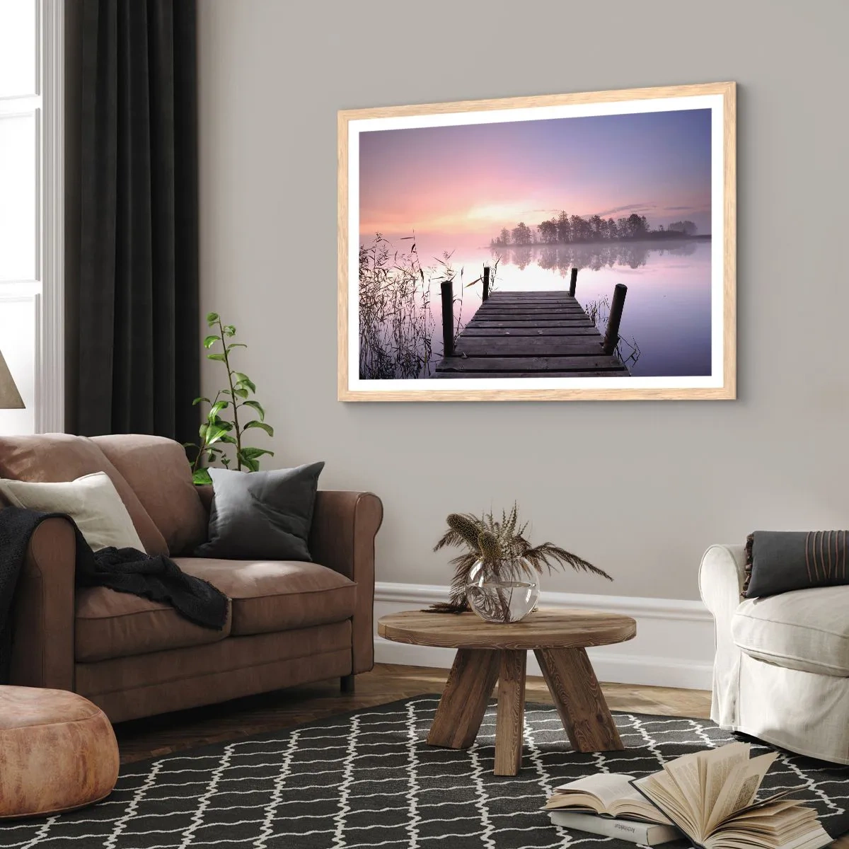 Poster in light oak frame - Out from a Lilac Fog… - 91x61 cm