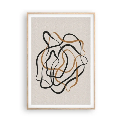 Poster in light oak frame - Everything Is Tangled UP - 70x100 cm