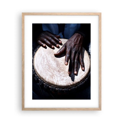 Poster in light oak frame - Live at Your Own Rhythm - 40x50 cm