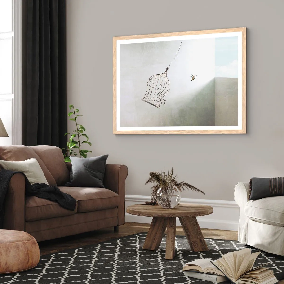 Poster in light oak frame - In His Element - 50x40 cm