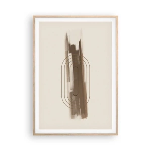 Poster in light oak frame - Blast of Grey - 70x100 cm