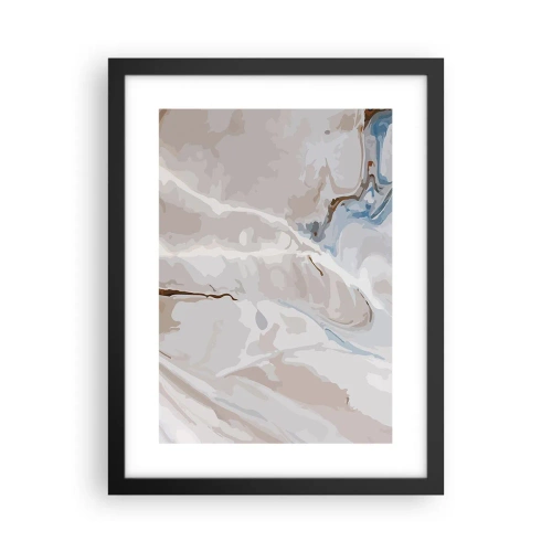 Poster in black frame - Blue Meanders under White - 30x40 cm