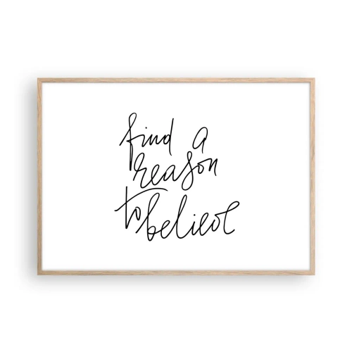 Poster in light oak frame - It Is Possible - 100x70 cm