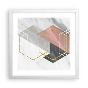 Poster in white frmae - Chain Composition - 40x40 cm