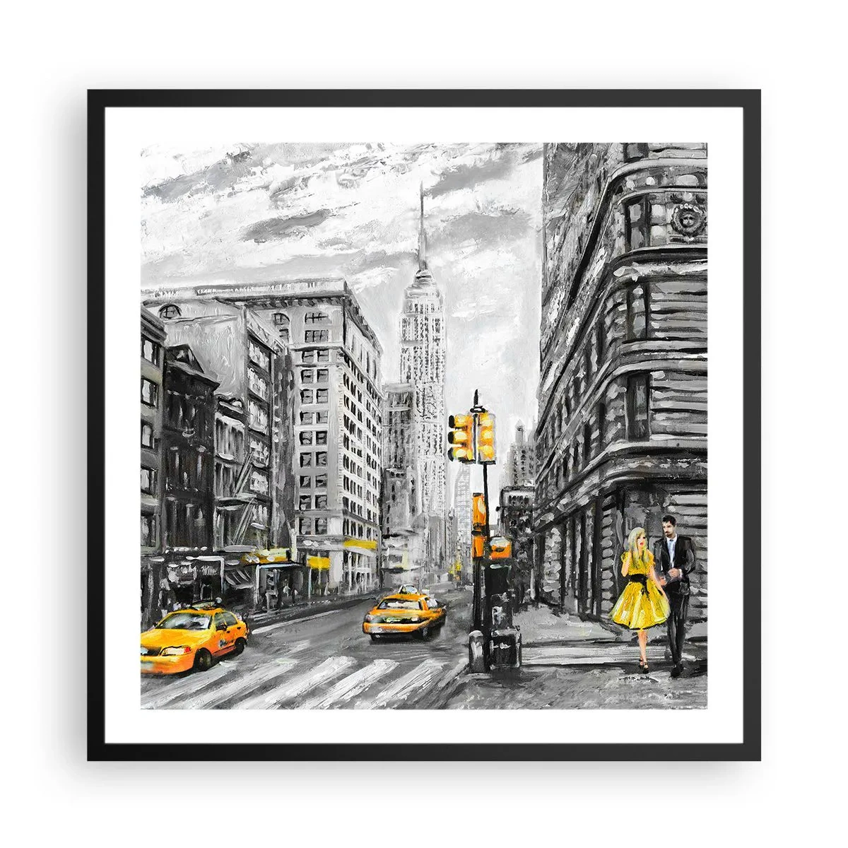 Poster in black frame - New York Tale - 60x60 cm