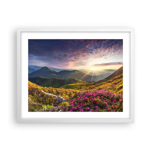 Poster in white frmae - Freshness of Mountain Morning - 50x40 cm